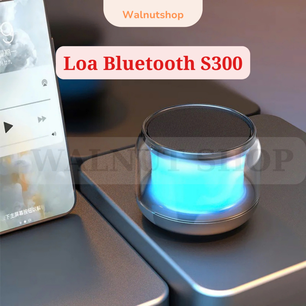 Loa Bluetooth Mini S300 Chính Hãng – Đèn LED RGB Đổi Màu – Âm Thanh 360° Sống Động