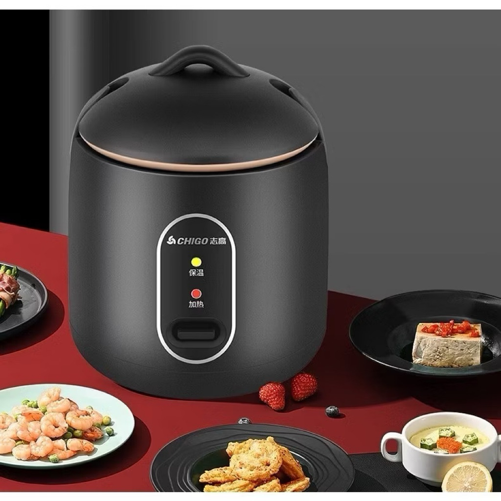[Hoả tốc] Nồi Cơm Điện màu kem Mini Chống Dính 1.2 Lít màu kem