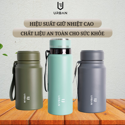 Bình giữ nhiệt Urban 1000ml giữ nhiệt lên đến 12h, chất liệu Inox 304 an toàn cho sức khỏe - 3 màu