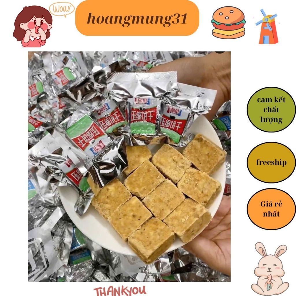 1KG Lương Khô Mini Lila Mix Đủ Vị , Lương Khô Nén Tiện Lợi Thơm Ngon