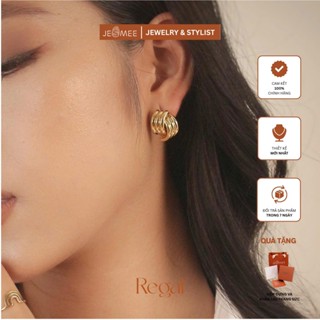 Bông tai nữ Regal Jesmee thiết kế hoàng gia chất liệu titanium mạ vàng sang trọng - E6557