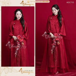 Áo dài cổ phục Việt cách tân nữ truyền thống ADC710 cô dâu dáng suông bầu rộng tiệc cưới lễ tết đẹp