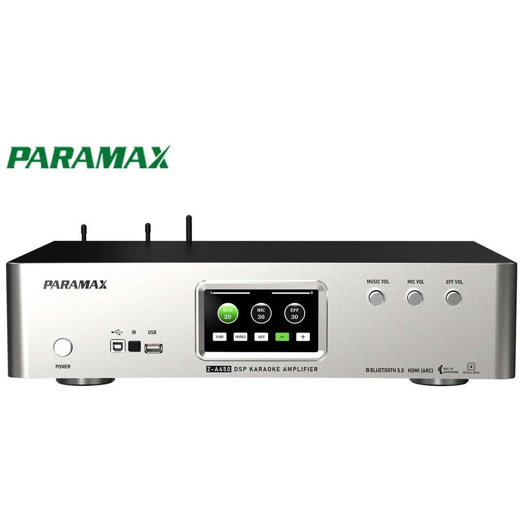 Amply Paramax Z-A450 karaoke tích hợp Vang số và Micro không dây