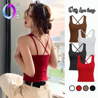 Áo thun ba lỗ DÂY ĐAN CHÉO LƯNG có Mút Ngực thun gân DD06, Áo thun babytee nữ cổ vuông kiểu trơn OWL