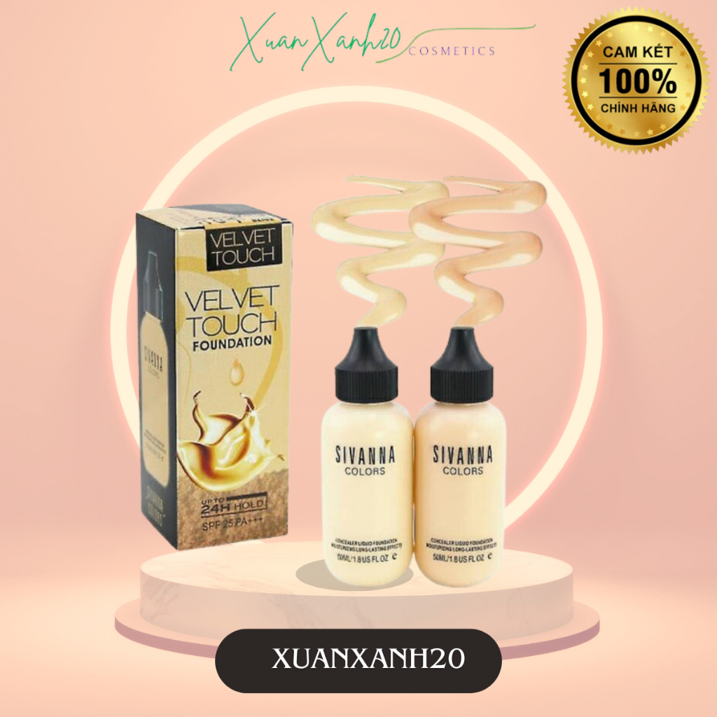 Kem nền mịn như nhung Upto 24h hold SPF 15PA+ SIVANNA COLOR HF674 [ Hàng mới về date 30 10 2029]