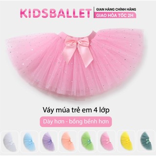 Chân Váy Múa Ba Lê KIDSBALLET Voan Xoè Bồng Bềnh Đủ Màu Đen Trắng Hồng Tím Xanh Vàng Cam