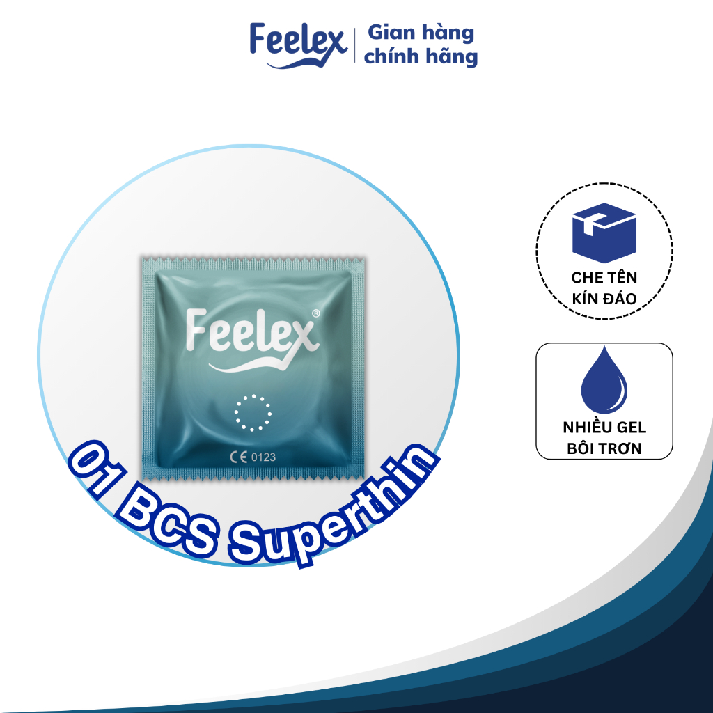 Ưu đãi trải nghiệm bao cao su Feelex ngẫu nhiên, siêu mỏng, nhiều gel bôi trơn