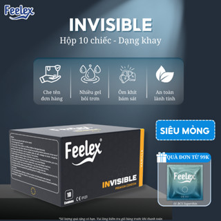 Bao cao su Feelex siêu mỏng, gân gai, truyền nhiệt, gel bôi trơn gốc nước siêu trơn, an toàn