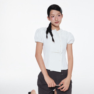   Mở Pre-oder - Dự kiến về hàng ngày 3 1 2026 Kuchimachic - Lace shirt | Áo sơ mi trắng kiểu vân gỗ mã sản phẩm KUSM25090 