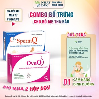 Combo (OvaQ1 + SpermQ) combo tặng cẩm nang dinh dưỡng và phiếu canh trứng cẩm nang đậu bầu tpbvsk - Nhật Đức