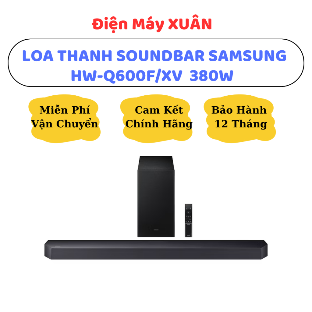 BỘ LOA THANH SAMSUNG HW-Q600F 380W MẪU 2025 - HÀNG CHÍNH HÃNG, BẢO HÀNH 12 THÁNG