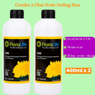  Combo 2 Chai Dung Dịch Dưỡng Hoa FloraLife Clear 200  400ml x 2   Giữ Hoa Tươi Lâu Không Hôi Nước 