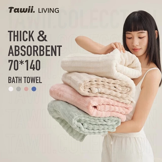 DOZO Khăn tắm thấm hút mạnh,Sợi nhỏ sọc,Bộ khăn tắm gia dụng chất lượng cao Dày và không xơ 70*140CM