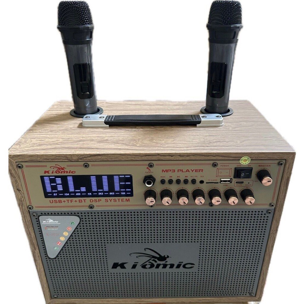 Loa Bluetooth Karaoke kiomic K1021 Tặng kèm 2 mic không dây