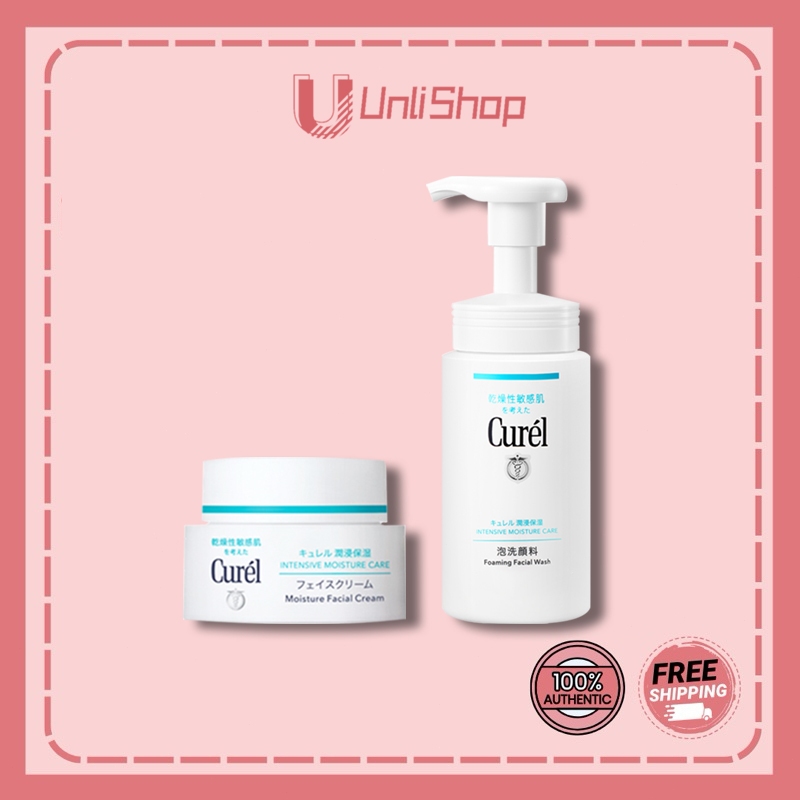 Curel Combo Sữa Rửa Mặt Tạo Bọt+Kem Dưỡng Ẩm Chuyên Sâu | Phục Hồi Hàng Rào Bảo Vệ Da Vượt Trội