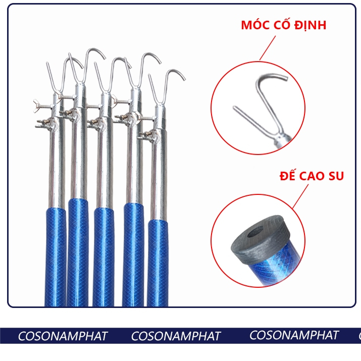 Sào Đi Dây 6m Inox Loại Tốt Thi Công Xỏ Gông Cáp Sào Luồn Xỏ Dây Cáp Móc Cố Định