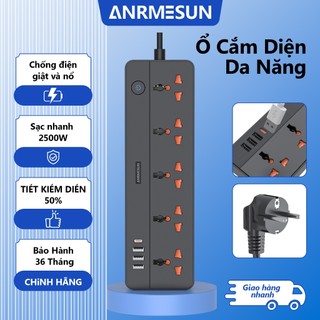  ANRMESUN Ổ cắm điện đa năng USB+Type C Hỗ trợ sạc nhanh PD 20W dòng điện 2.4A chống giật điện và chống cháy 