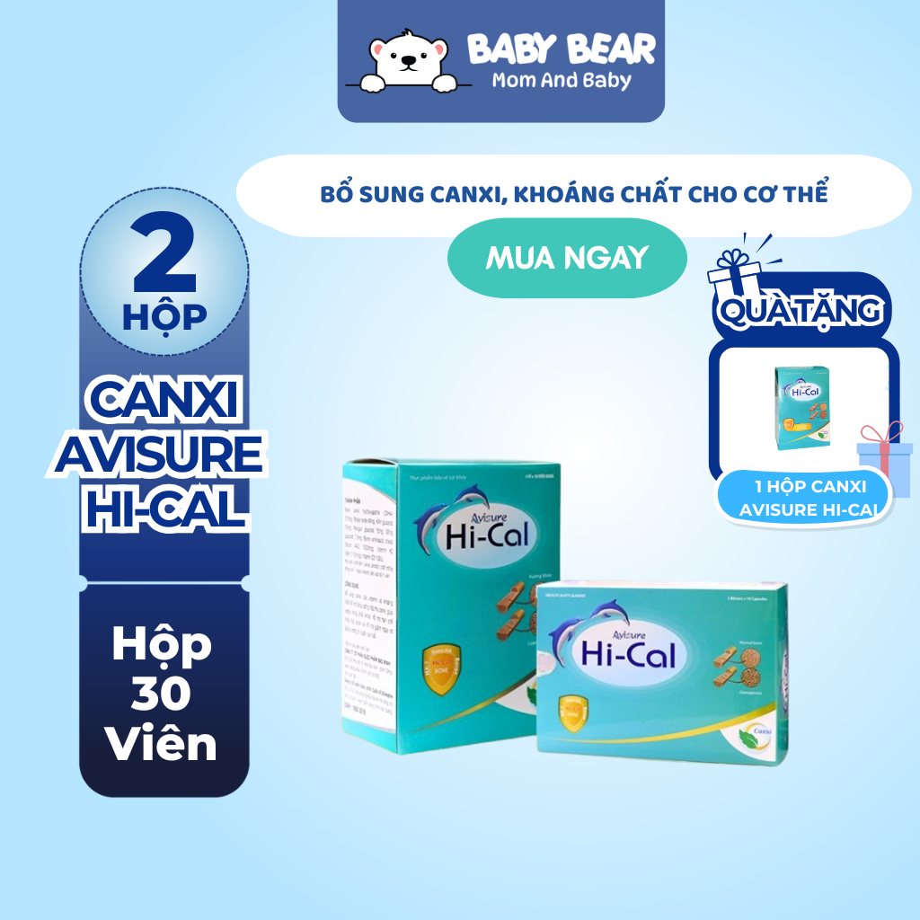 2 Hộp Hi-Cal Avisure Canxi Nano - Bổ Sung Canxi Khoáng Chất Cho Giúp Xương Răng Chắc Khỏe (30V/H)