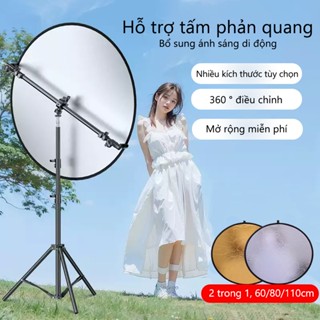  Tấm Hắt Sáng 2in1 Tròn Kích Thước 60 80 110cm Phản Xạ Bạc Vàng Phụ Kiện Chụp Ảnh Chuyên Nghiệp 