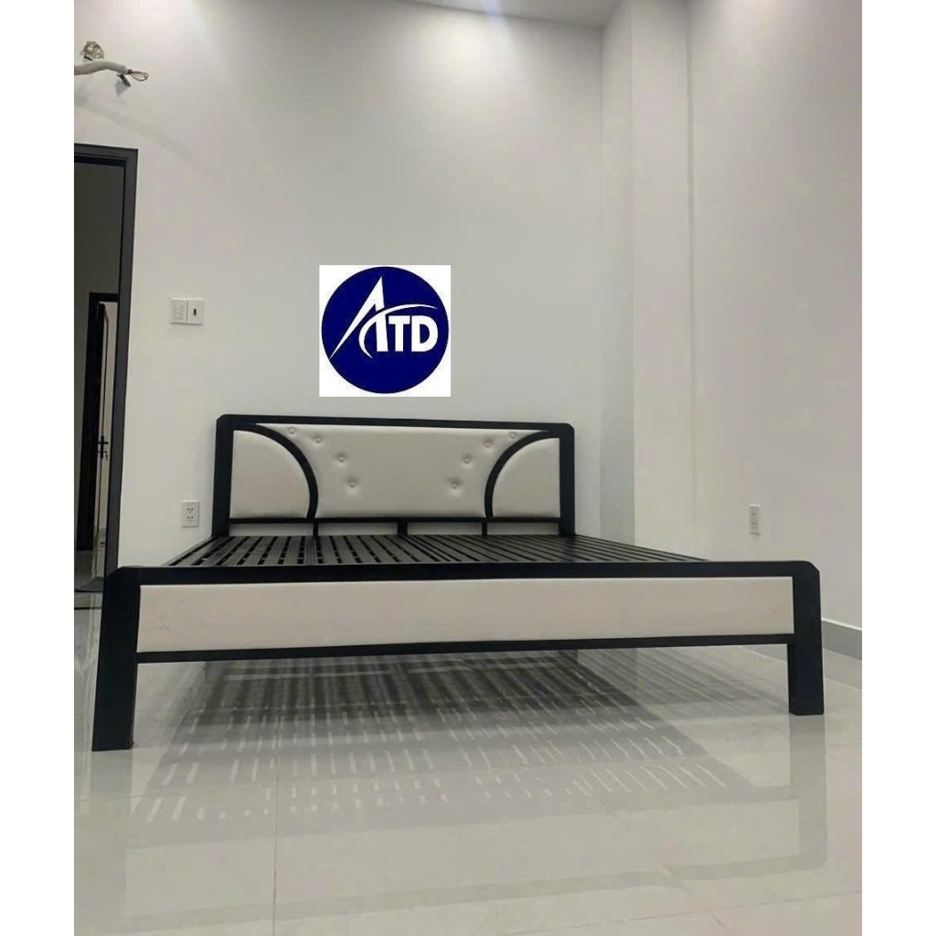 Giường sắt 1m8x2m- giường sắt hộp 4x8 mẫu đẹp lắp ráp nhanh chóng 2-3 người nằm