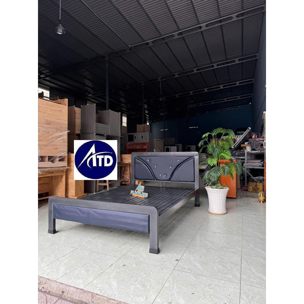 Giường sắt hộp 4x8 1m2,1m4,1m6,1m8 x2m sắt hộp 4x8 chắc chắn[Giao hàng HCM + BD+ĐN+LA 18km]