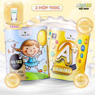 Sữa Công Thức Hạt Dinh Dưỡng Thực Vật Hữu Cơ  Miwako A+ Vị Vani và Miwako vị gạo 700g - Miwako Việt Nam