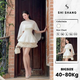   Hàng L1  Váy Cúp Ngực Xòe Bèo Tầng Kèm Choàng Đầm Dự Tiệc Sang Chảnh Cao Cấp có Bigsize by Shi Shang 