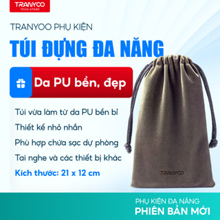 Túi Đựng Đa Năng TRANYOO Làm Từ Da PU Bền Bỉ, Thiết Kế Nhỏ Gọn Đựng Sạc Dự Phòng, Tai Nghe