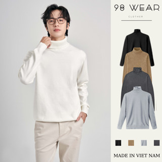  Áo len nam cổ lọ dài tay 98WEAR  Áo len cao cổ vặn thừng nhỏ phong cách Ulzzang hàn quốc 