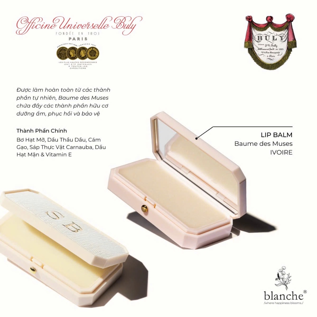 Son Dưỡng Môi Lip Balm Officine Universelle Buly 1803 Baume des Muses Ivoire 7g