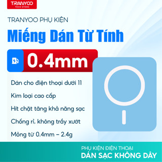 Miếng Dán Sạc Không Dây TRANYOO Chất Liệu Kim Loại Tăng Cường Lực Hút Từ Tính Cho Điện Thoại