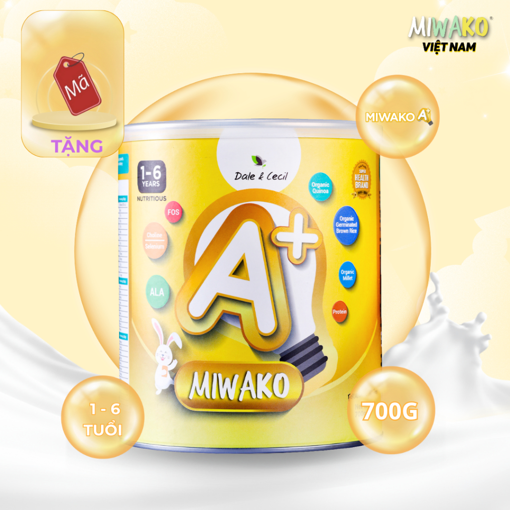 Sữa Hạt Miwako A+ Vị Vani Hộp 700g Thơm Ngon Giàu Dinh Dưỡng Cho Bé - Miwako Official Store