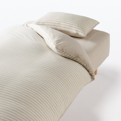 MUJI Vỏ Chăn Cotton Jersey Sọc