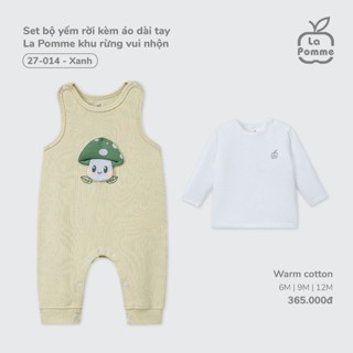 Set bộ yếm rời kèm áo dài tay La Pomme khu rừng vui nhộn  - Sợi Warm Cotton ấm áp và thoáng khí – Bé trai/gái 6M - 12M