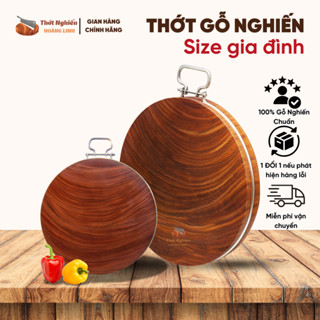 Thớt gỗ nghiến Tây Bắc tròn sử dụng gia đình Thớt Nghiến Hoàng Linh nguyên mộc an toàn khi sử dụng