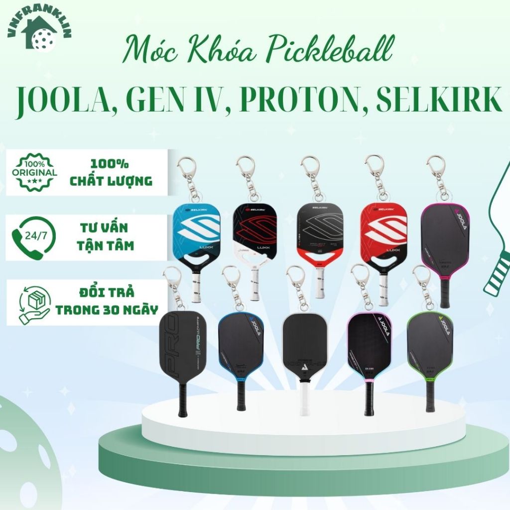 Móc Khóa Pickleball JOOLA, GEN IV, PROTON, SELKIRK Chính Hãng | Phụ Kiện Thể Thao Mini