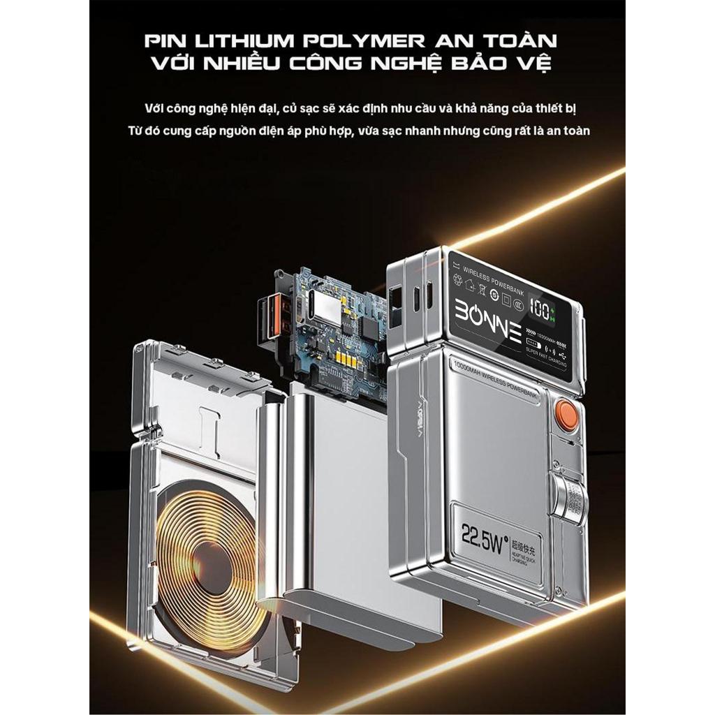 [ Hỏa tốc] Sạc Dự Phòng Kiêm Củ Sạc 30W BP09 Chính Hãng BONNE Dung Lượng 10.000mAh, Hỗ Trợ Sạc Không Dây 15W | BigBuy360 - bigbuy360.vn