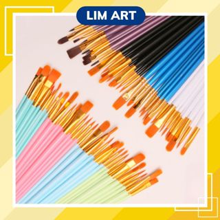 Bộ 10 cọ vẽ màu nước, màu acrylic, goauche, sơn dầu - Set 10 cọ vẽ tranh, tô tranh số hóa, tô tượng LIM ART
