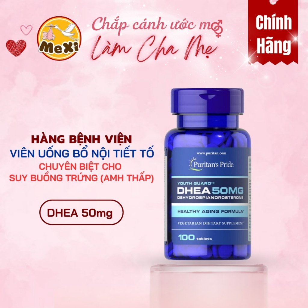 Viên uống tăng cường nội tiết tố hỗ trợ sinh lý, sinh sản Puritan's Pride Youth Guard DHEA 50mg