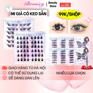 Lông Mi Giả Tự Dính Sẵn Keo Bronicy 99K/5Hộp Mi Cáo Anime Cụm Mắt Ướt Mẫu+Mi Dưới Thể Tái Sử