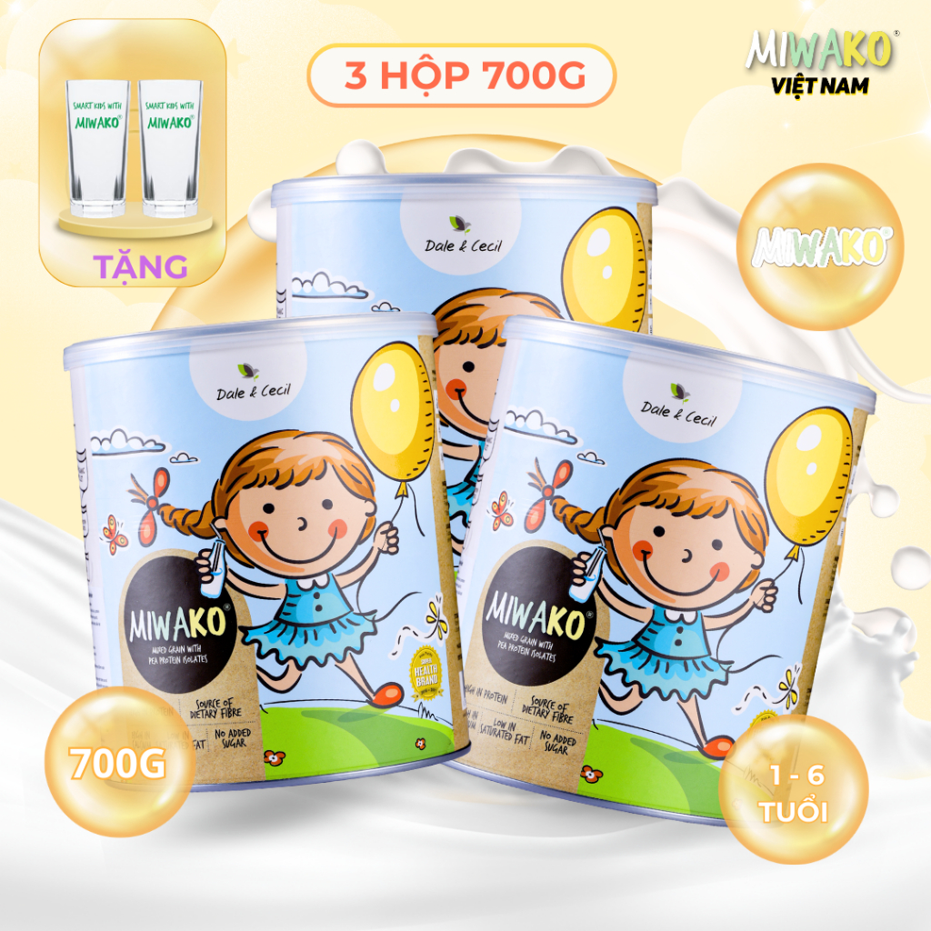 Sữa Hạt Miwako Hộp 700g Vị Gạo x 3 Hộp Chuẩn Hữu Cơ Hoa Kỳ, Dinh Dưỡng Tốt- Miwako Việt Nam