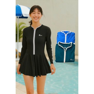 ĐỒ BƠI NỮ BIKINI LIỀN VÁY TAY DÀI TÔN DÁNG CHE KHUYẾT ĐIỂM CHỐNG NẮNG CHỐNG TIA UV HÀNG XUẤT XỊN (40-65KG)