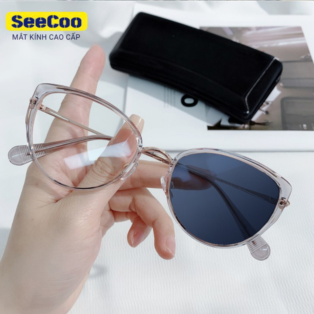 Gọng Kính Cận Nữ Dáng Mắt Mèo Chất Liệu Nhựa Phối Kim Loại Thời Trang Có Hỗ Trợ Lắp Cận Loạn Seecoo S01 | BigBuy360 - bigbuy360.vn