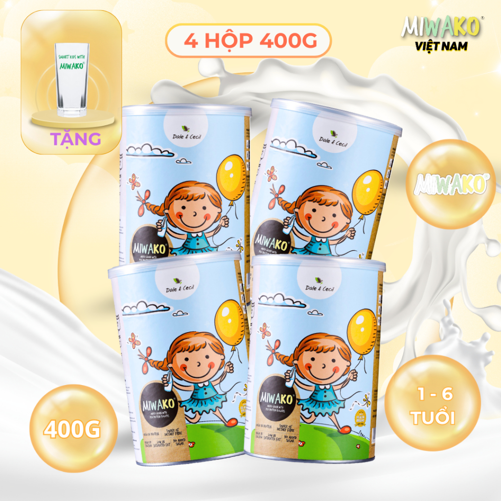 Sữa Hạt Miwako Vị Gạo Hộp 400g x 4 Hộp Chuẩn Hữu Cơ Hoa Kỳ Tăng Miễn Dịch - Miwako Việt Nam