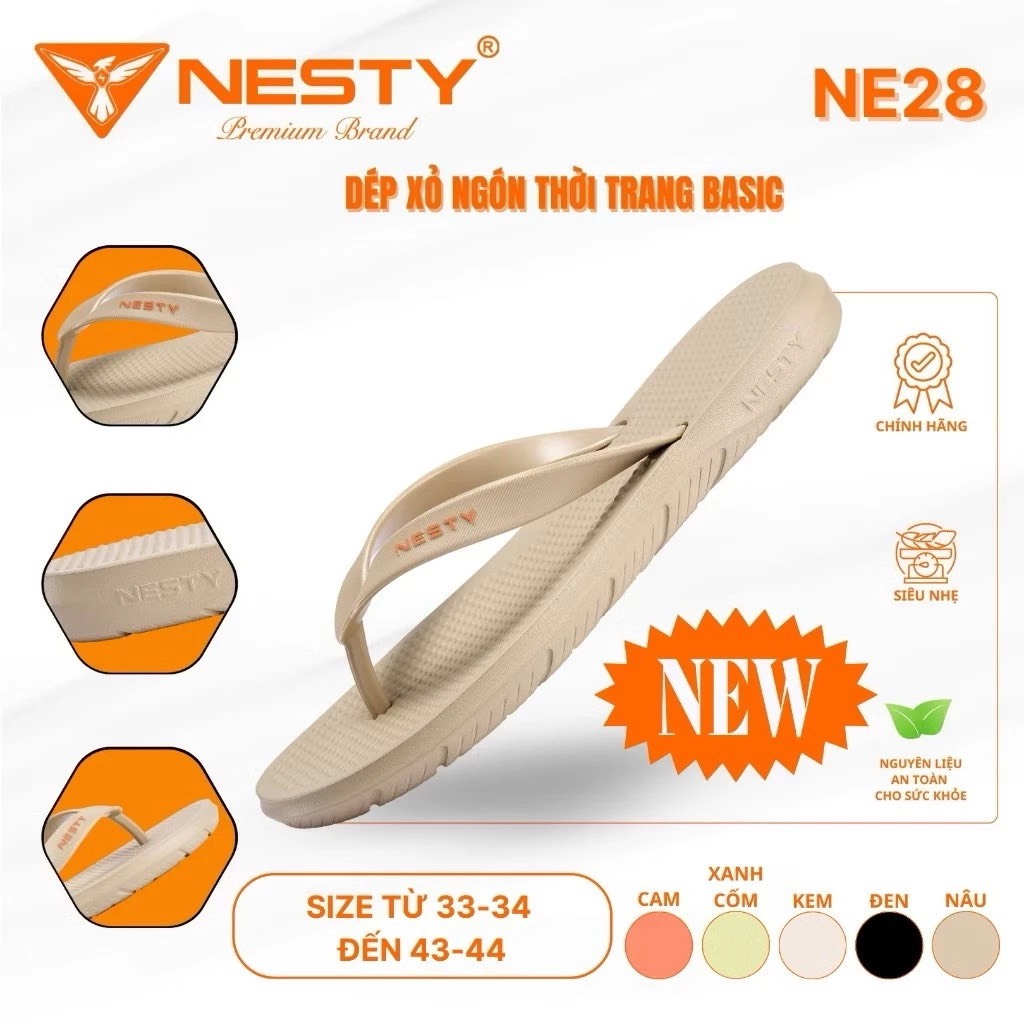 Dép Kẹp (Xỏ Ngón) Nam Nữ NESTY NE28 – Đơn Giản, Êm Chân, Dễ Phối