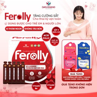 Ống bổ sung sắt acid folic không tanh, không táo bón Ferolly Dân Khang cho mẹ bầu và người thiếu máu