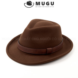  Mũ Phớt Nam Trung Niên FN44 Dáng Trilby - Mũ Fedora Vành Ngắn Sang Trọng | MUGU 