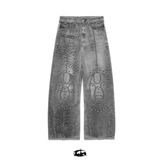 QUẦN "25 LEOPARD" WAXED GREY BAGGY JEANS