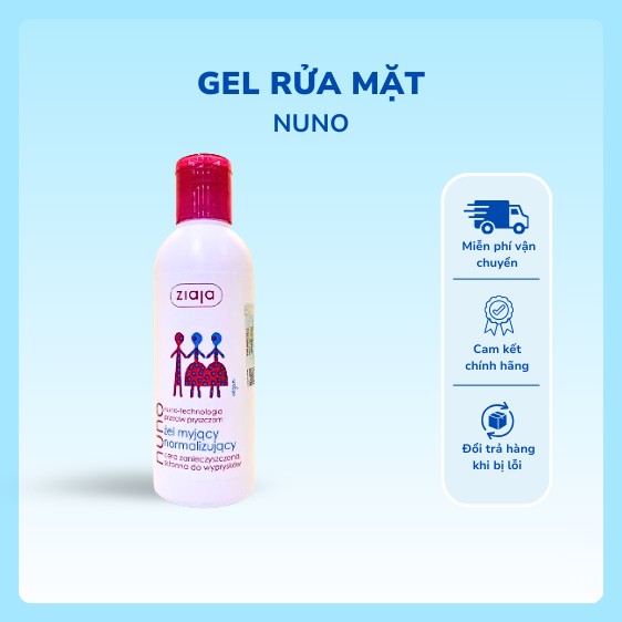 CHÍNH HÃNG-Sữa Rửa Mặt Dưỡng Ẩm Dành Cho Da Dầu Ziaja Nuno Giúp Ngăn Ngừa Mụn, Làm Mềm Mịn Da 200ml