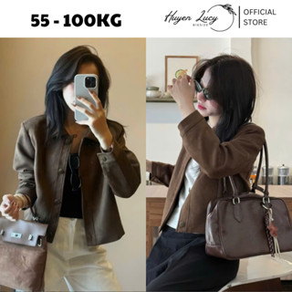 ÁO KHOÁC DA LỘN KHUY KIM LOẠI tôn dáng điệu đà thanh lịch đi chơi đi học hot trend Huyền Lucy Bigsize